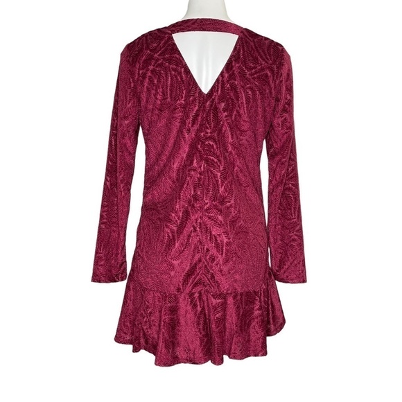 Francesca's Caydin velvet flounce shift dress NWT small - Picture 3 of 8